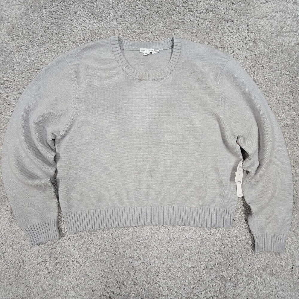 Good American Crewneck Sweater Womens 2XL Heather Grey Knit Minimalist Cozy